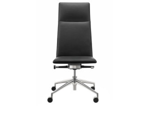 Кожаное вращающееся офисное кресло с 4 спицами