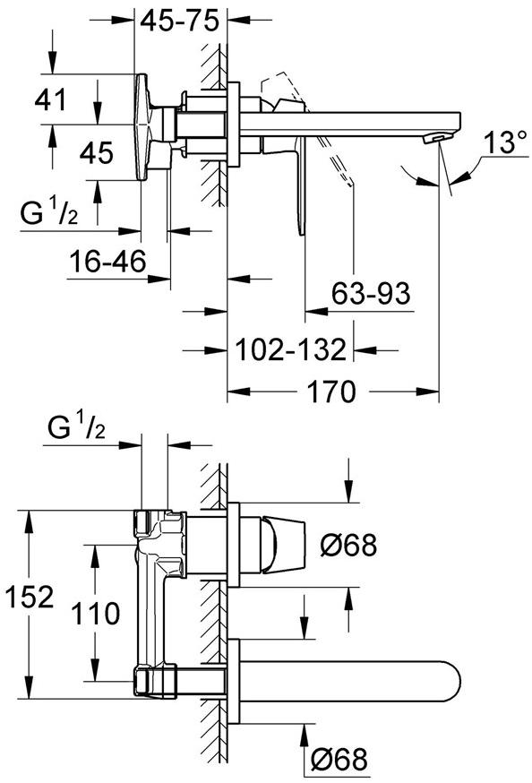 Встраиваемая часть смесителя GROHE, однорычажный (32635000) Spare Parts - Вид №6
