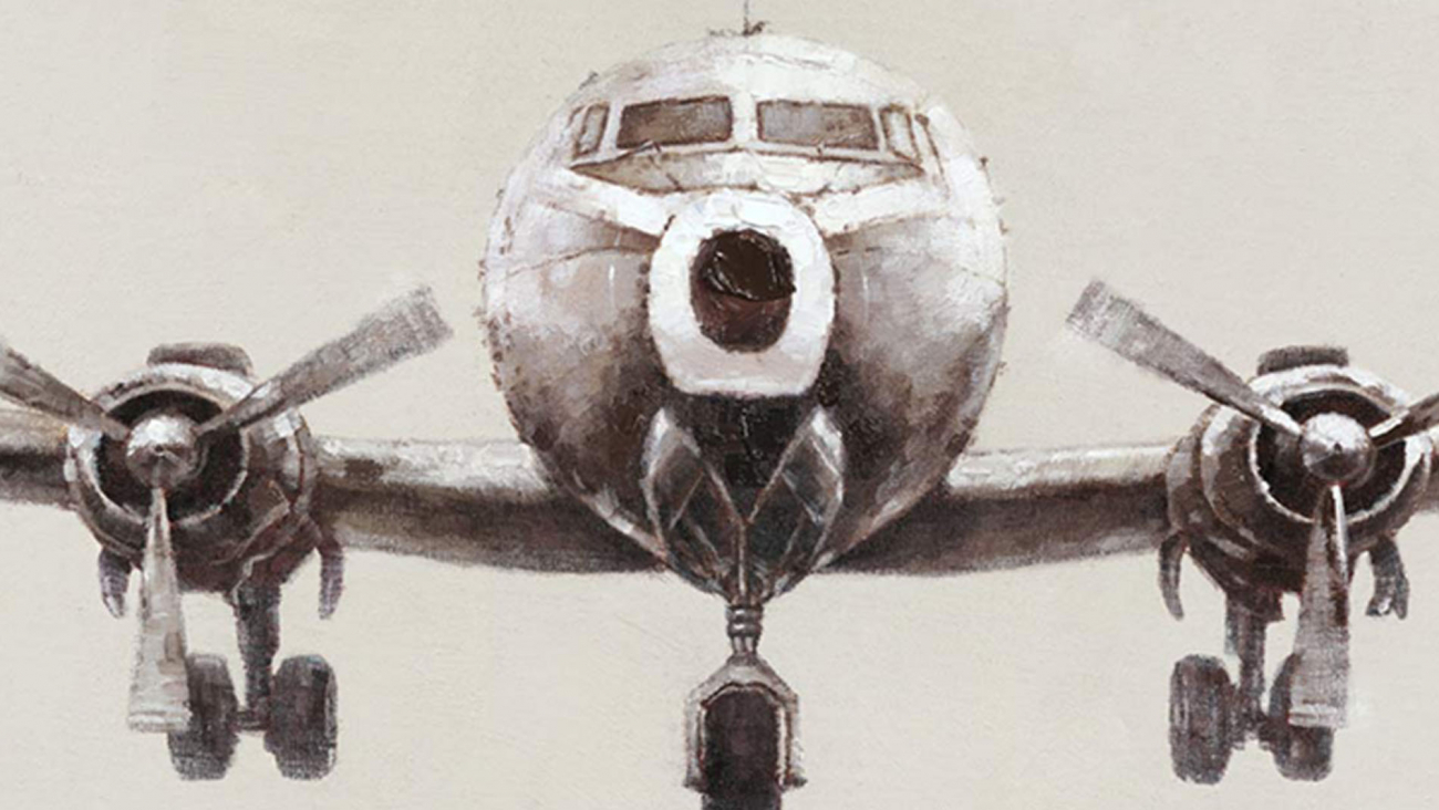 Картина на холсте 100х150 см "Самолет-2" EVENHOME КАРТИНЫ МАСЛОМ, САМОЛЕТЫ 130041 Бежевый;черный;разноцветный  - Вид №3