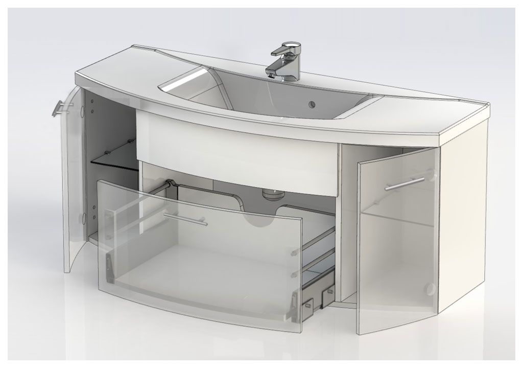 Тумба с раковиной Aquanet Тренто 120 белый 0015650000152905 - Вид №7
