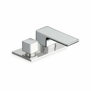 CRIQS129 Смеситель для ванны настольный с переключателем на 2 выпускных отверстия и металлической пластиной Cristina Rubinetterie