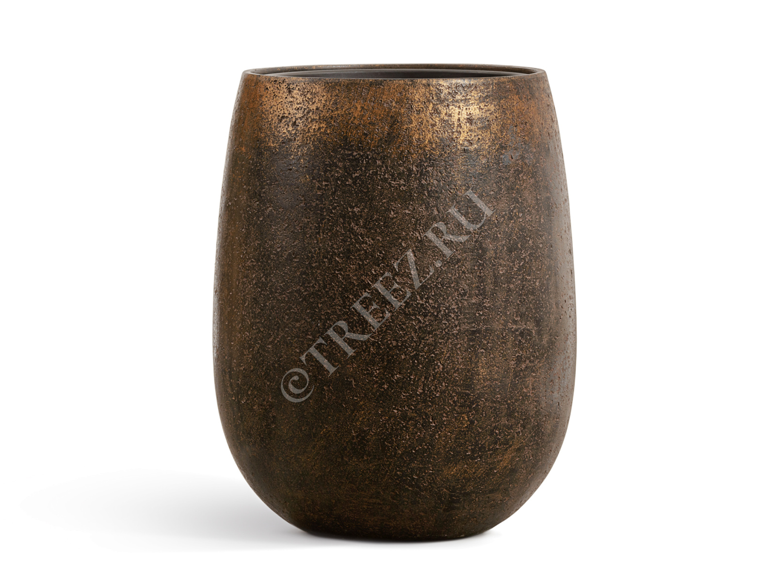 41.3321-04-073-RM-60 Кашпо  Effectory - серия Metal - Округлая чаша - Rough с золотой патиной Цветочная коллекция  - Вид №2