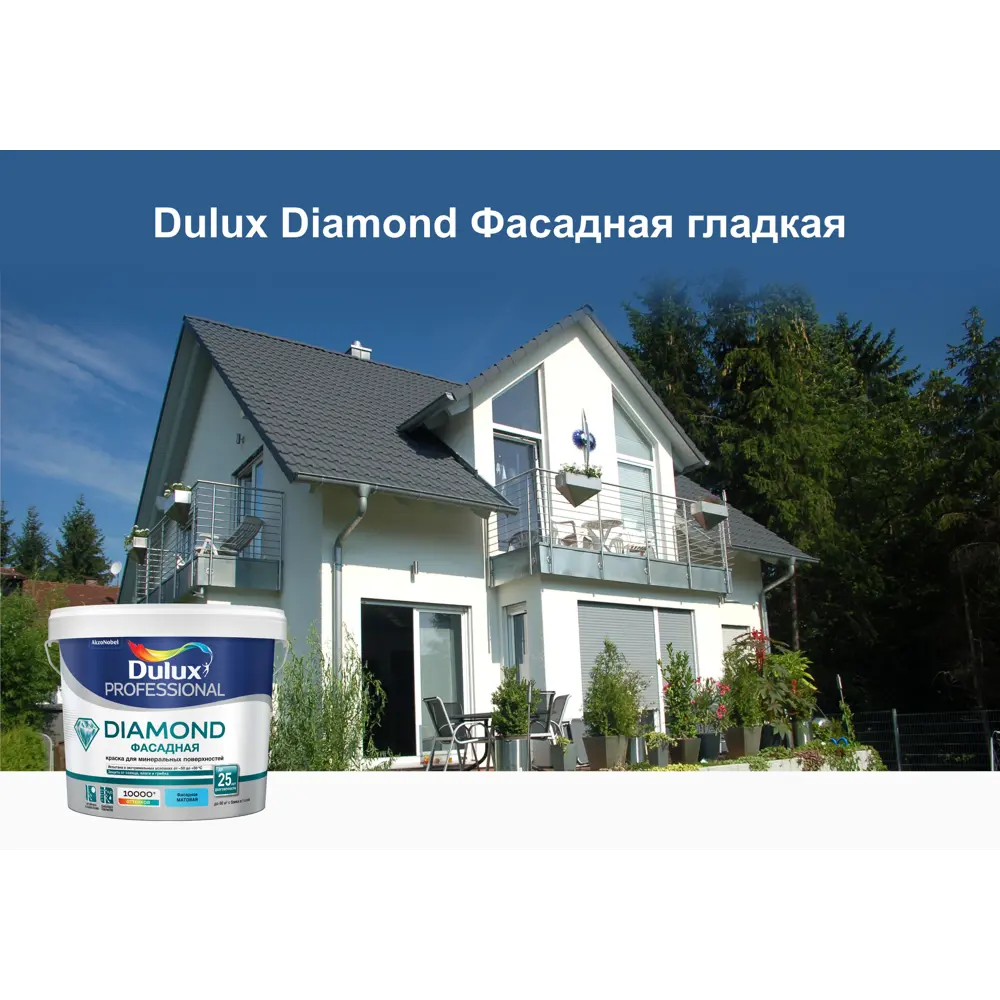 Краска для колеровки фасадная Dulux Гладкая bs прозрачная база BM 2.4 л 15870519 STLM-2167113  - Вид №7