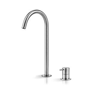 DEC113S Смеситель для раковины на 2 отверстия Linki DECO, Сатинированная сталь