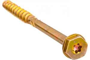 16292912 Саморезы по дереву желтые, шестигранные Torx, 12х200 мм 50 шт. сдш12200 КРЕП-КОМП