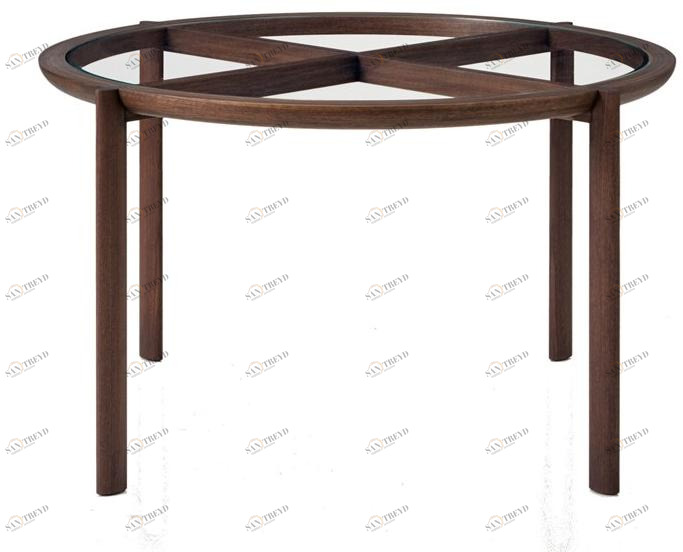 BassamFellows Круглый стол из дерева и стекла Spoke Cb-323/cb-324/cb-325