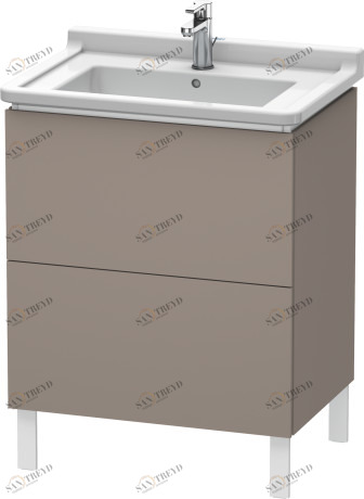 LC660804343 L-Cube Тумбочка напольная Базальт матовый, декор Duravit