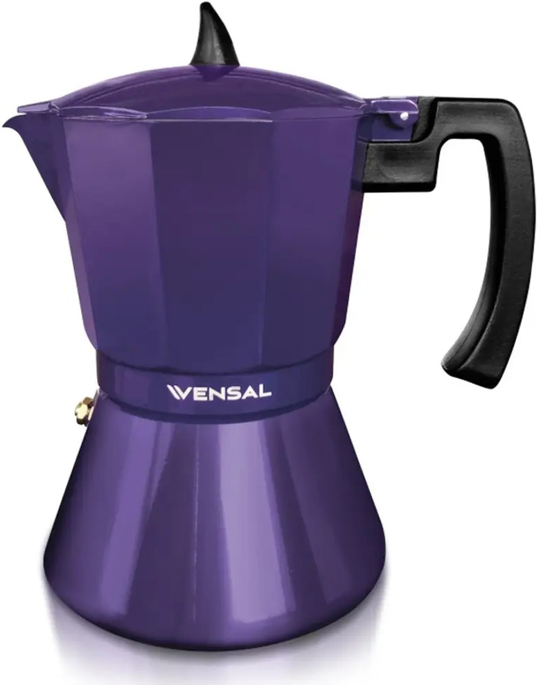 91233007 Гейзерная кофеварка Vensal VS3203VT 450 мл 9 чашек литой алюминий цвет фиолетовый STLM-0864764