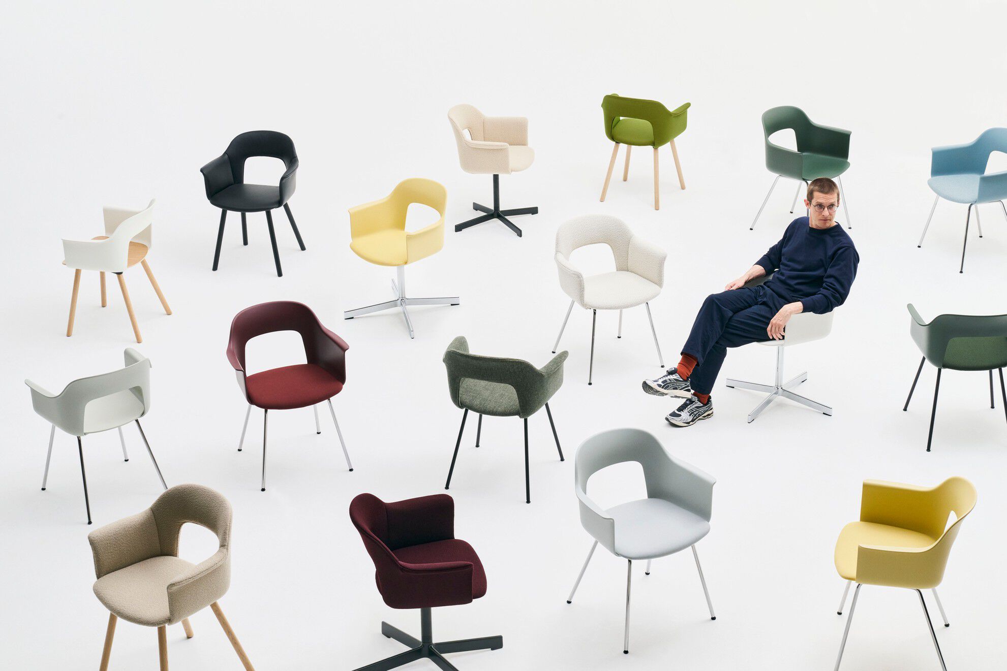 Стул с мягким сиденьем с подлокотниками Hay макет ARCH-00123440 - Вид №12