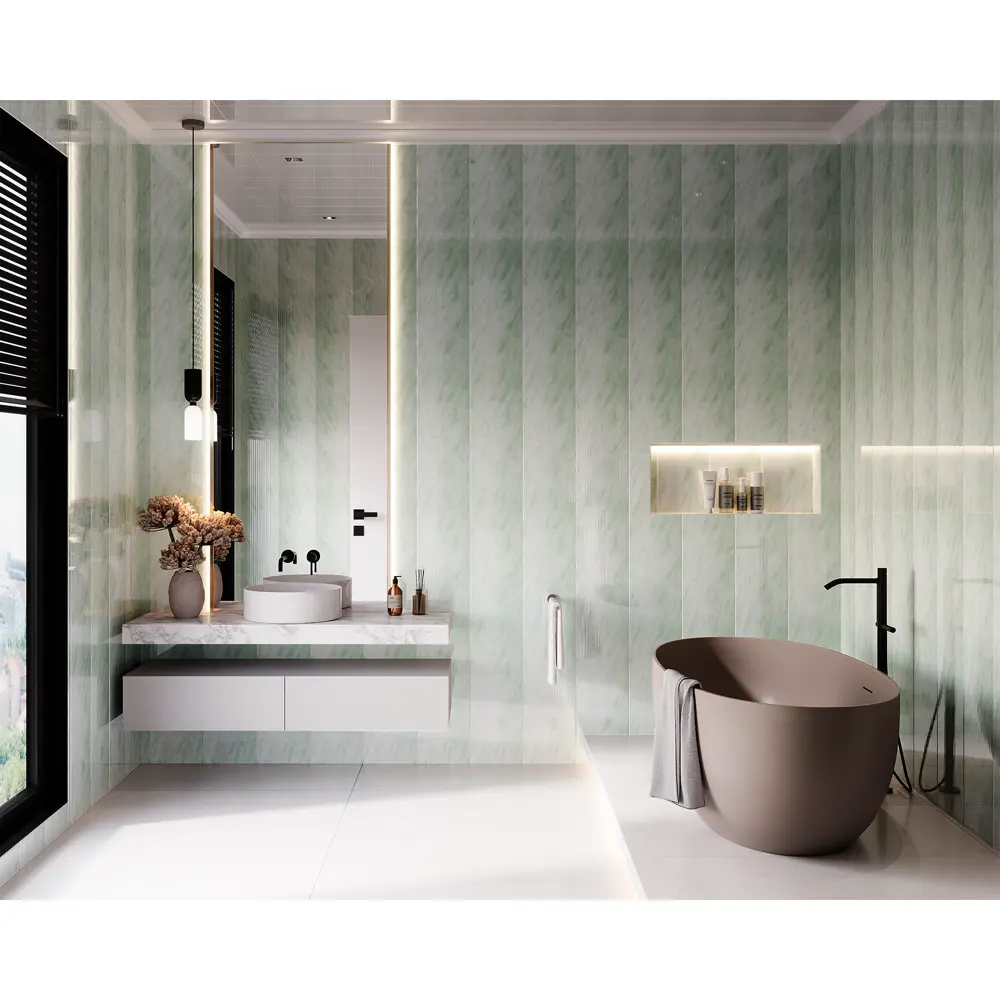 Стеновая панель ПВХ Мрамор зеленый 2700x250x5 мм 0.675 м² VENTA STLM-2075310 - Вид №1