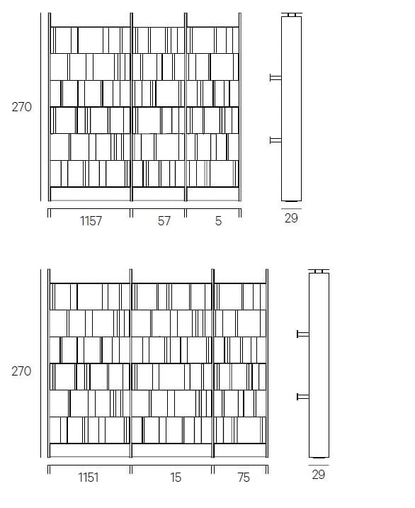 Металлический книжный шкаф с креплением пол-потолок Henge BISTROT ARCH-00079078 - Вид №6