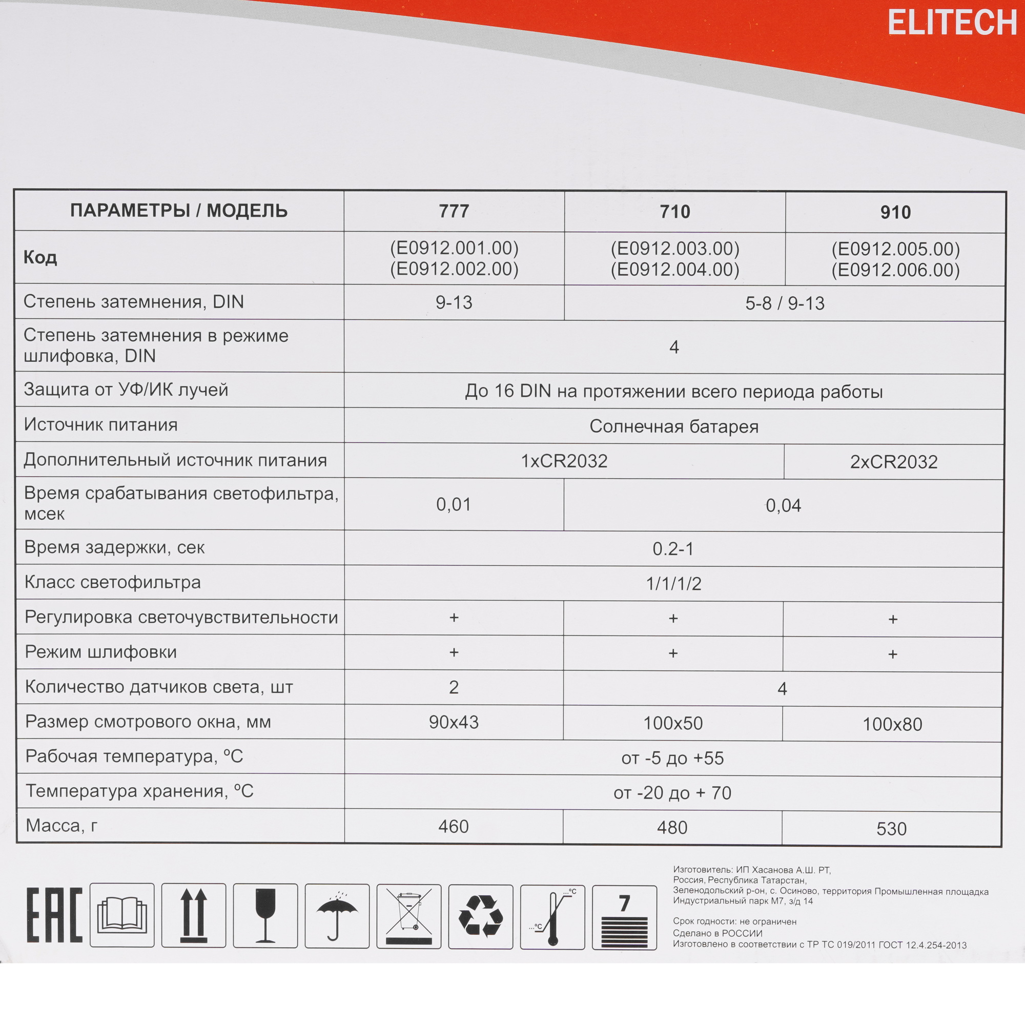 Маска сварочная Elitech 910  201079 9132100 STDN-0059126 - Вид №8