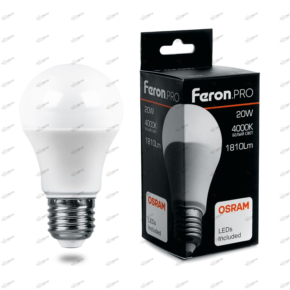 Лампа светодиодная Feron.PRO "Шар" E27 17W 2700K OSRAM LED LB-1017 38038 FERON  00-3956716 Матовый 
