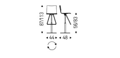 Регулируемый по высоте кожаный высокий стул Cattelan italia TOTO ARCH-00116805 - Вид №3