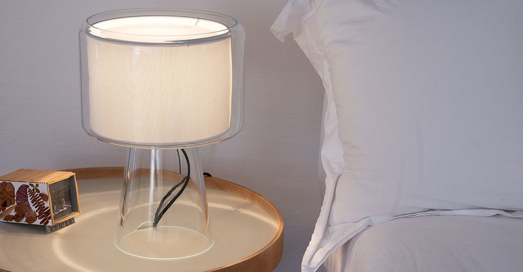 Светодиодная настольная лампа из дутого стекла и ткани Marset Mercer ARCH-00088841 - Вид №3