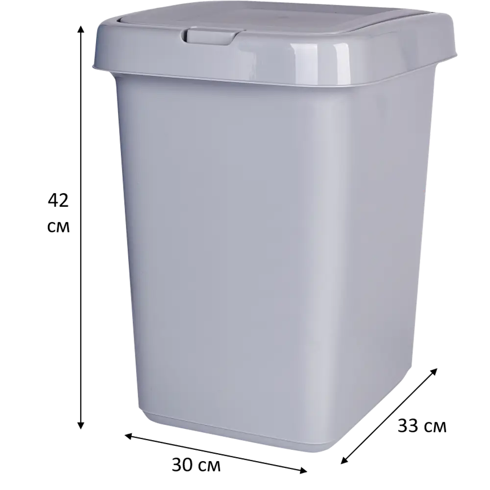 Контейнер для мусора 25 л пластик цвет серый SPIN&CLEAN STLM-2125519 - Вид №4