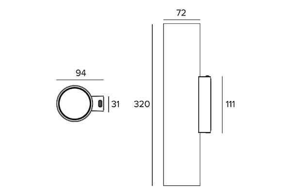 Алюминиевый светодиодный настенный светильник TARGETTI Этикетка ARCH-00079355 - Вид №2