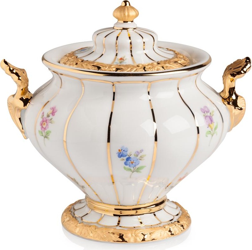 67407 Meissen Сахарница 13,5см "Форма - Икс" (россыпь цветов) Фарфор 