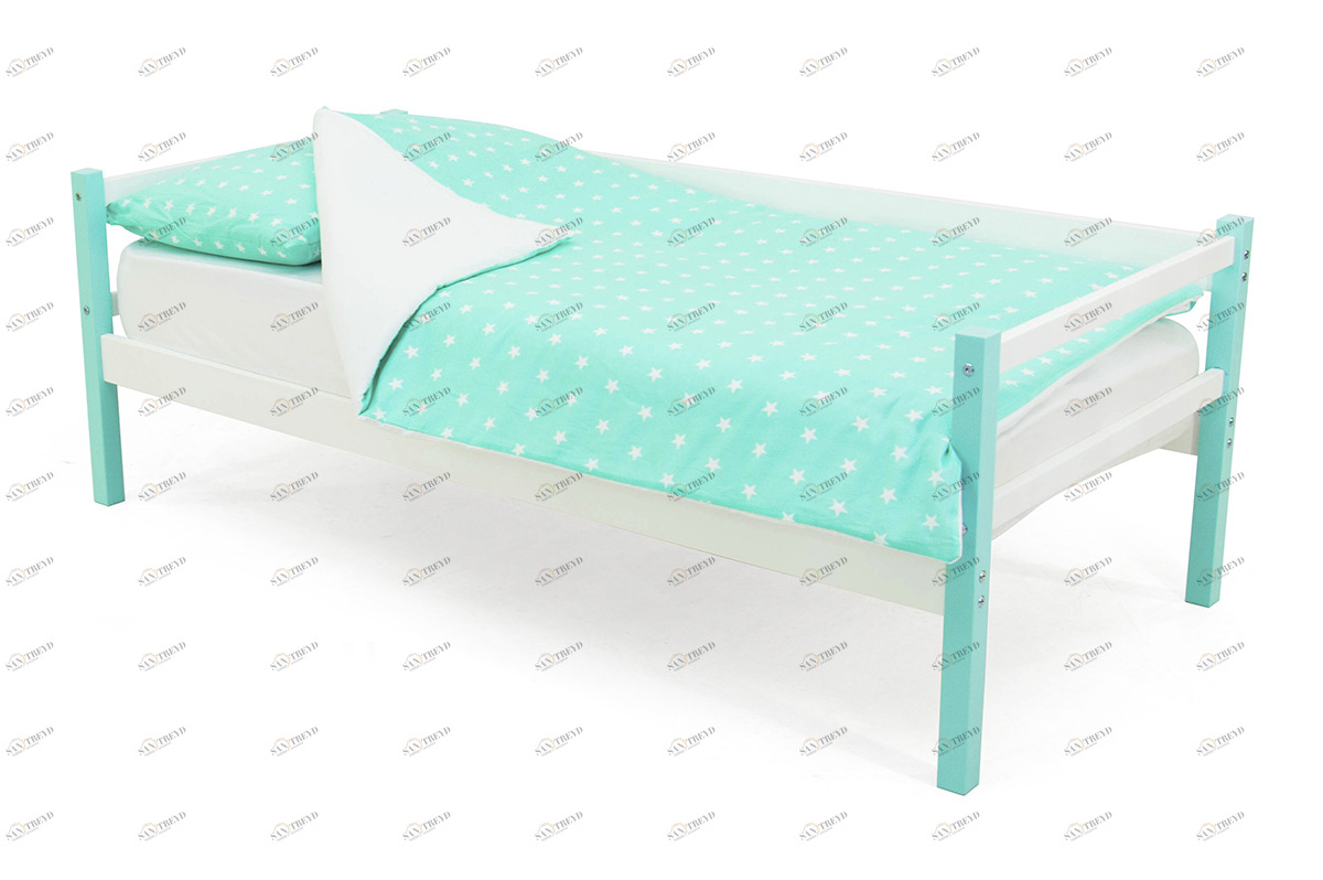 Детская кровать-тахта Svogen мятно-белая БЕЛЬМАРКО  326826 Голубой Santreyd 