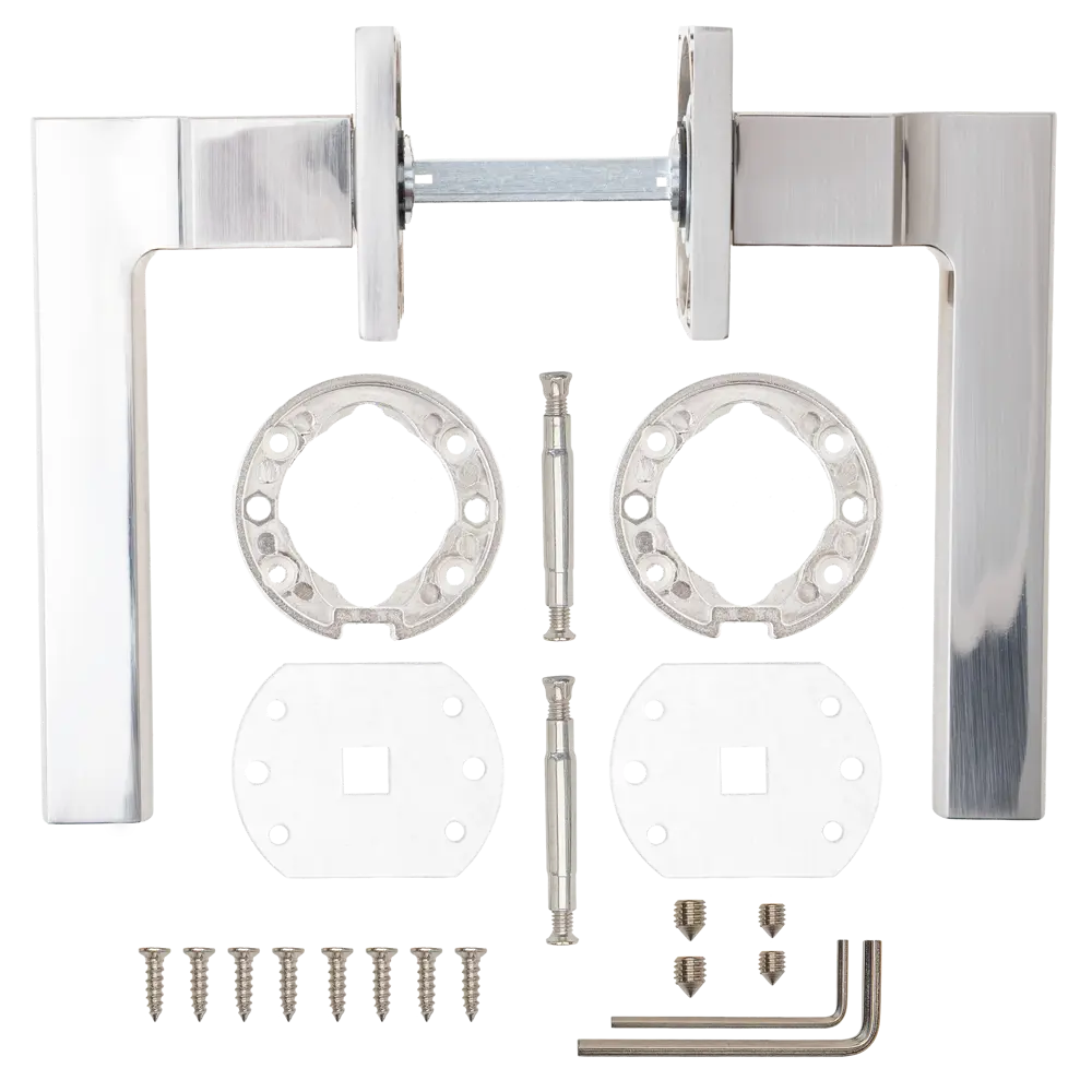 Дверная ручка на розетке Armex H-30095-P без запирания цвет никель STLM-2081895 - Вид №2
