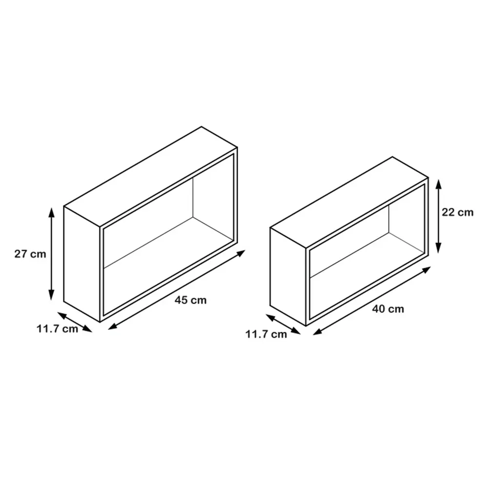 Полка настенная Spaceo 45x27 см/40x22 см МДФ цвет чёрный 2 шт STLM-2059703 - Вид №3