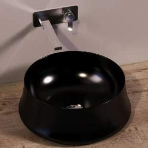 SH02NERO Накладная раковина на столешницу  круглая Simas Sharp