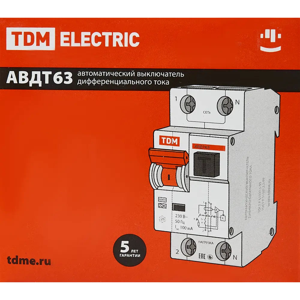 Дифференциальный автомат TDM Electric АВДТ63 1Р+N 10А с защитой от утечек 30мА 84399414 STLM-1394729 - Вид №5