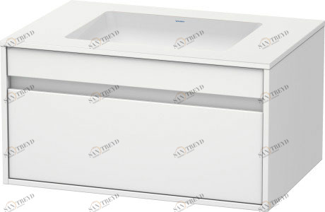 KT689401818 Тумбочка подвесная для встраиваемого снизу умывальника f-bonded Ketho #KT6894 800 x 550 мм Белый матовый, декор Duravit
