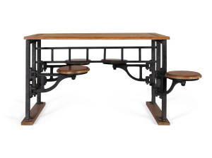 Прямоугольный стол из манго с табуретами