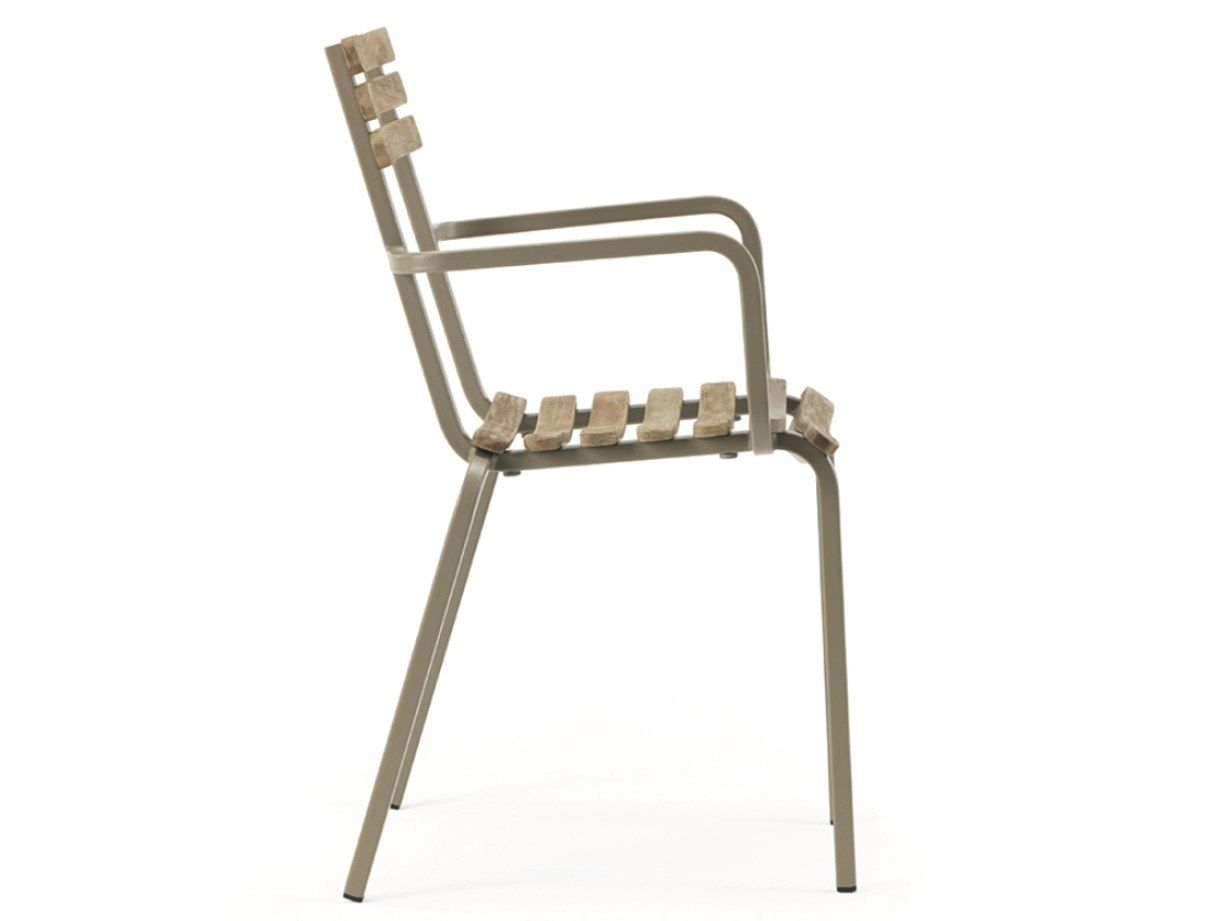 Штабелируемый садовый стул из тикового дерева Ethimo Laren ARCH-00089384 - Вид №1