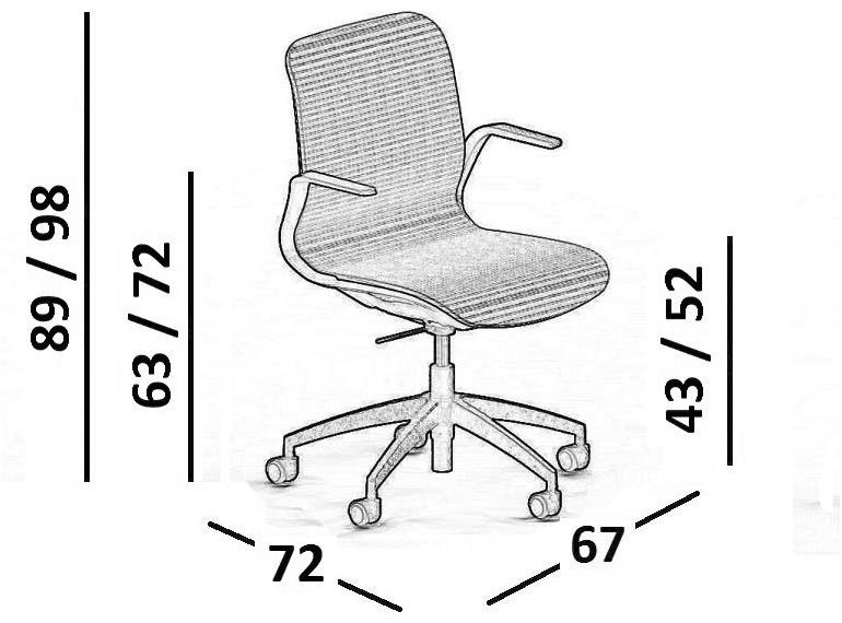 Luxy Стул для руководителя из нейлона® с подлокотниками и средней спинкой Smartlight sun-id-1480599 - Вид №12