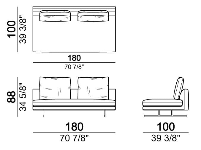 Тканевый диван с полуостровом Arketipo MOSS ARCH-00121787 - Вид №8