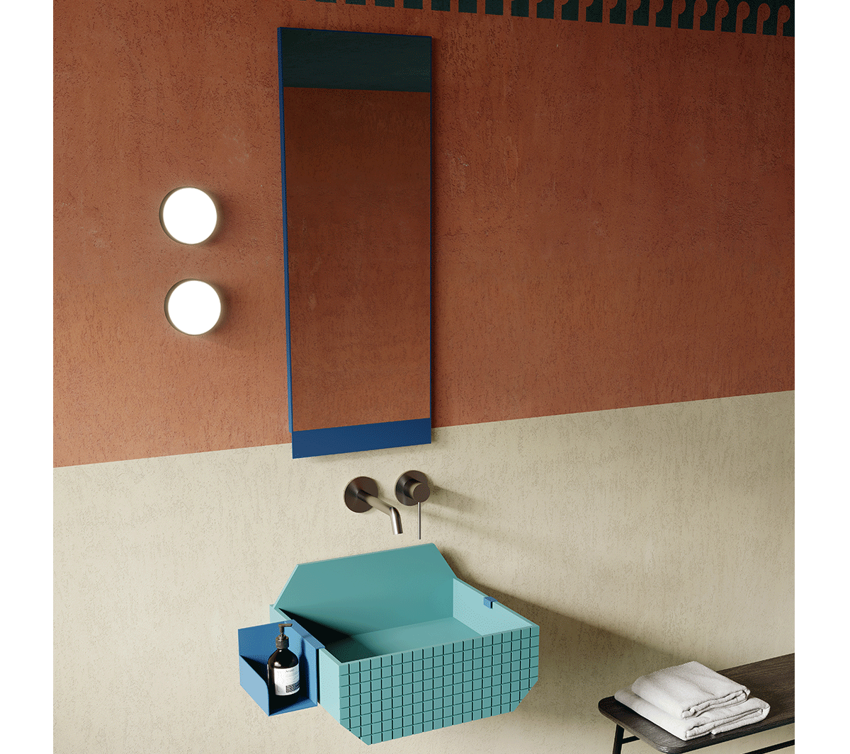 com_EXLAVFRIEZE1L/2010 Подвесная раковина настенная прямоугольная Ex.T Frieze - Вид №1