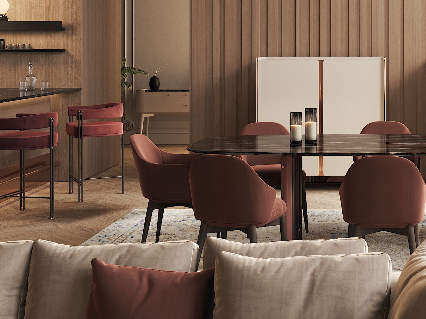 Тканевый барный стул PRADDY Natur ARCH-00143437 - Вид №2