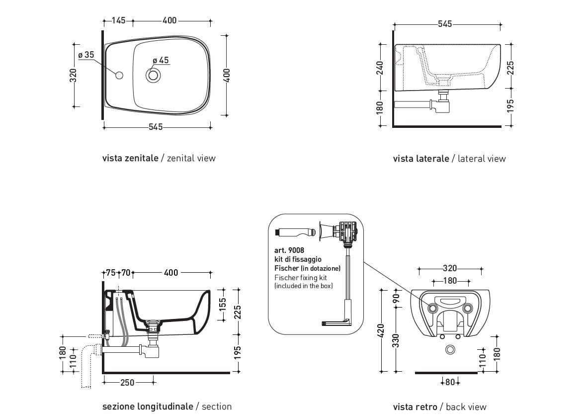 Керамическое подвесное биде Ceramica Flaminia Fluo ARCH-00119499 - Вид №10