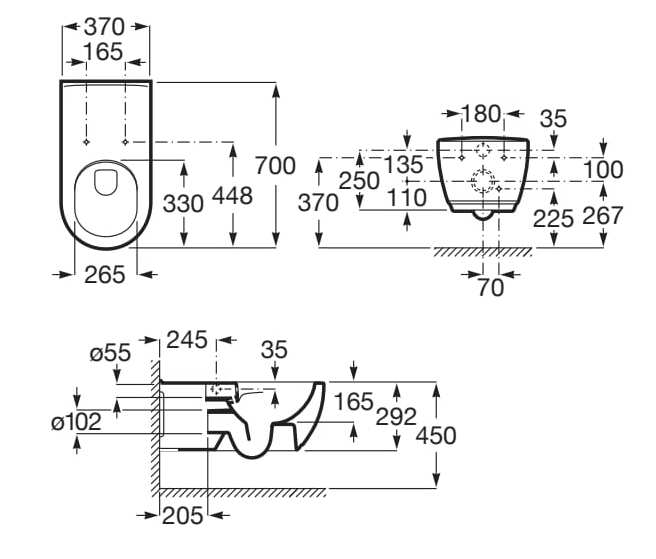 Фарфоровый подвесной туалет Roca ACCESS ARCH-00028495 - Вид №9