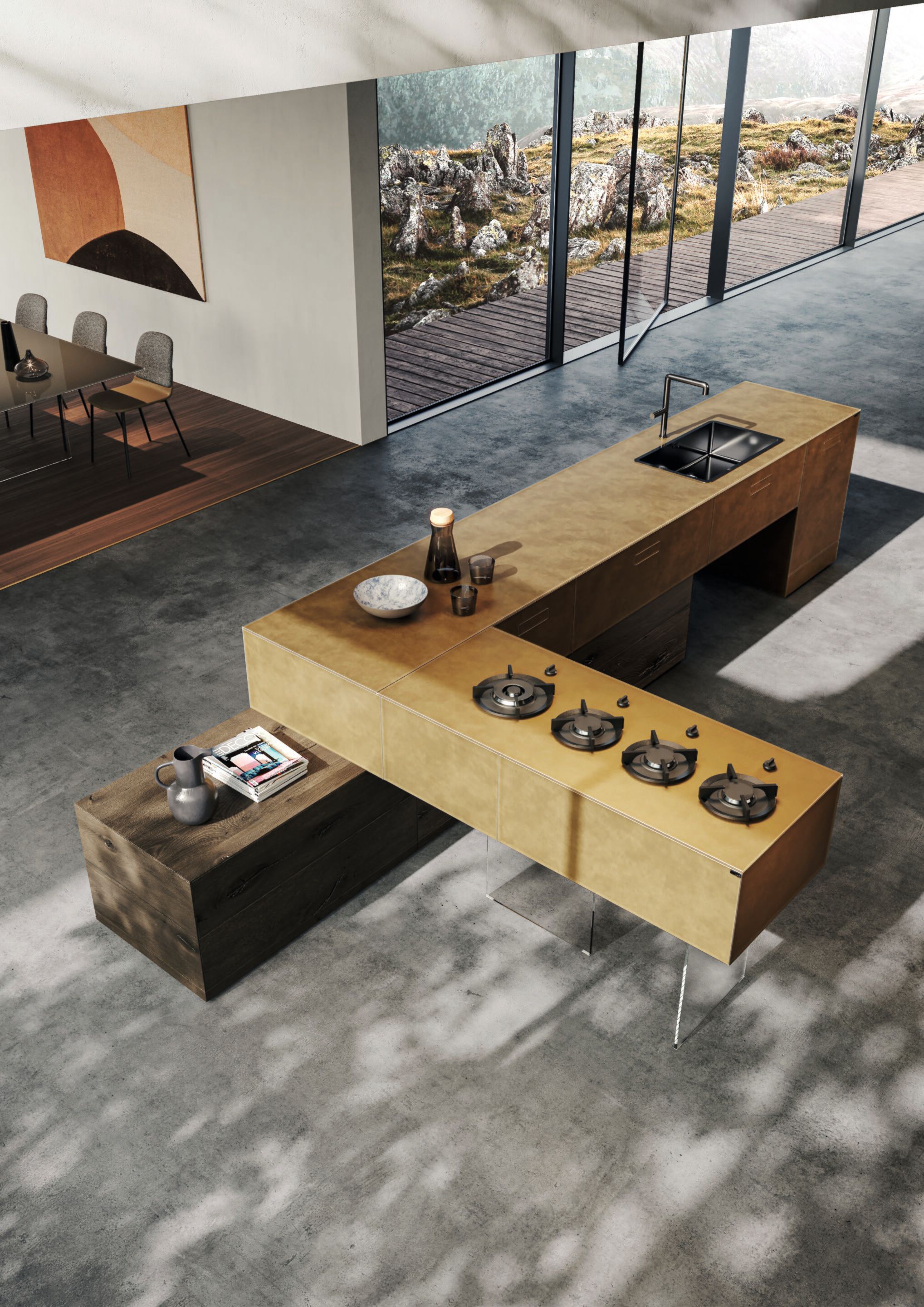 Встроенная кухня с островом Lago 36e8 ARCH-00024434 - Вид №1