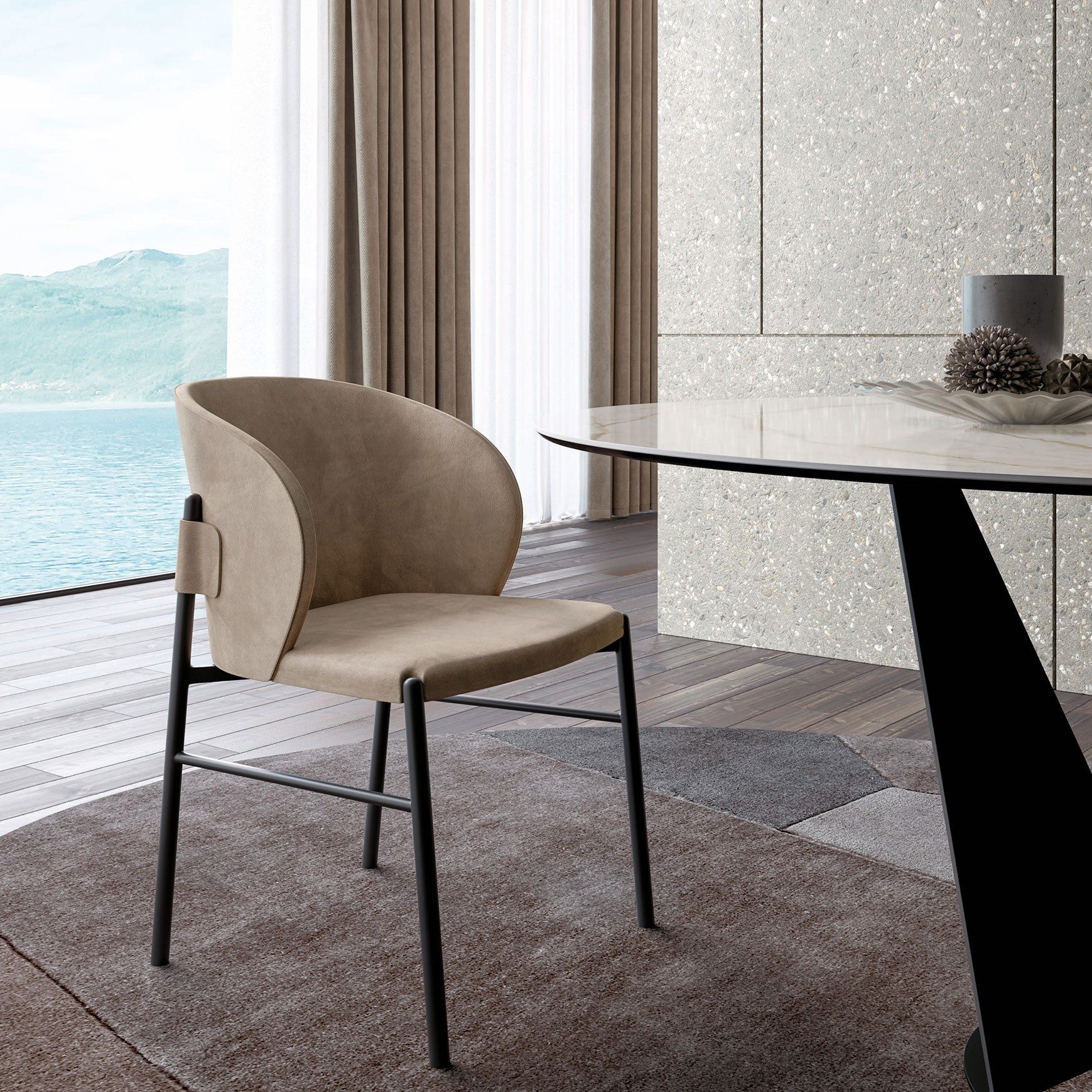 Круглый кухонный стол из керамогранита Dall'Agnese Eiffel ARCH-00064566 - Вид №2