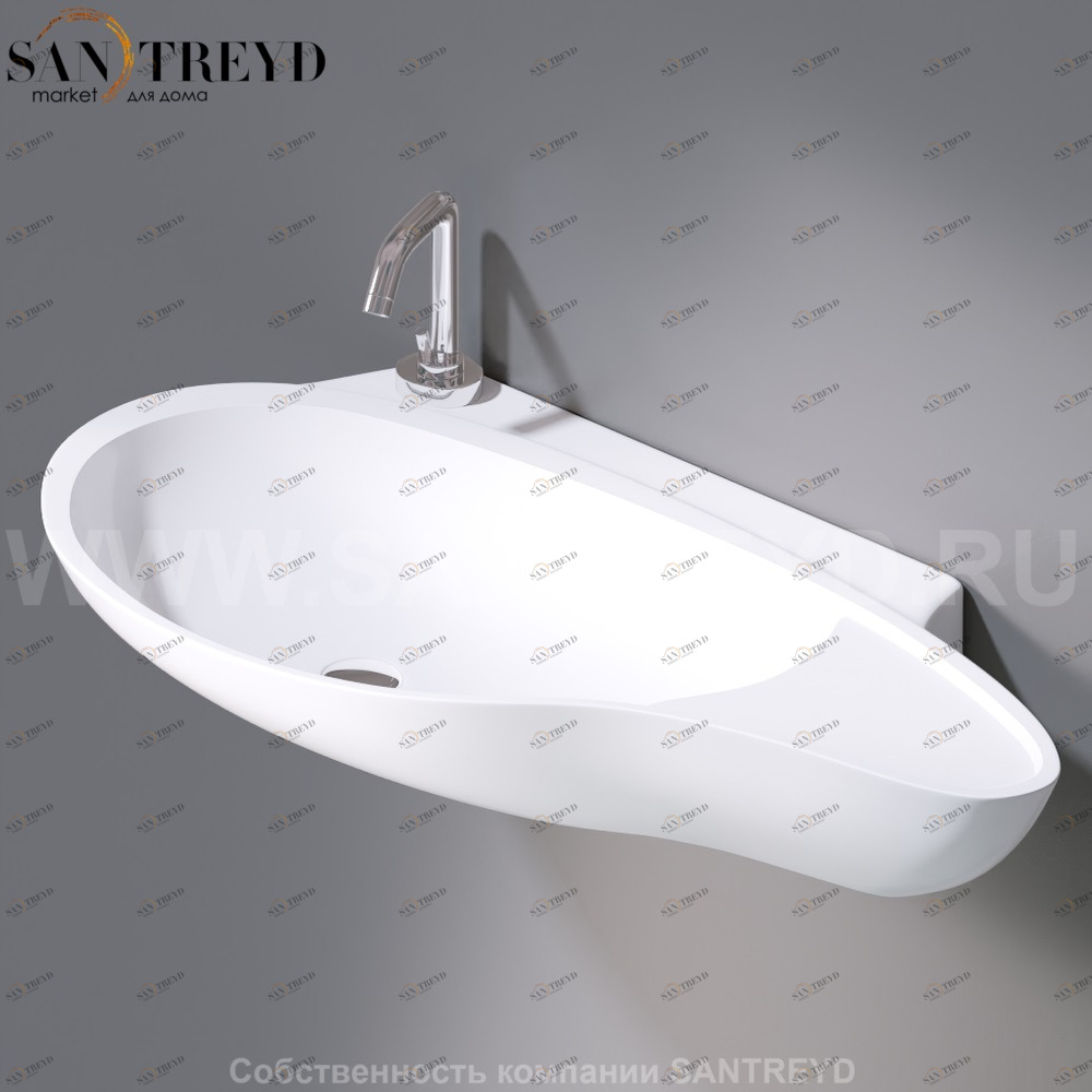 L500T0R1V4.100 Подвесная раковина настенная овальная A. e T. Italia SPOT белая AeT ITALIA ACCENT