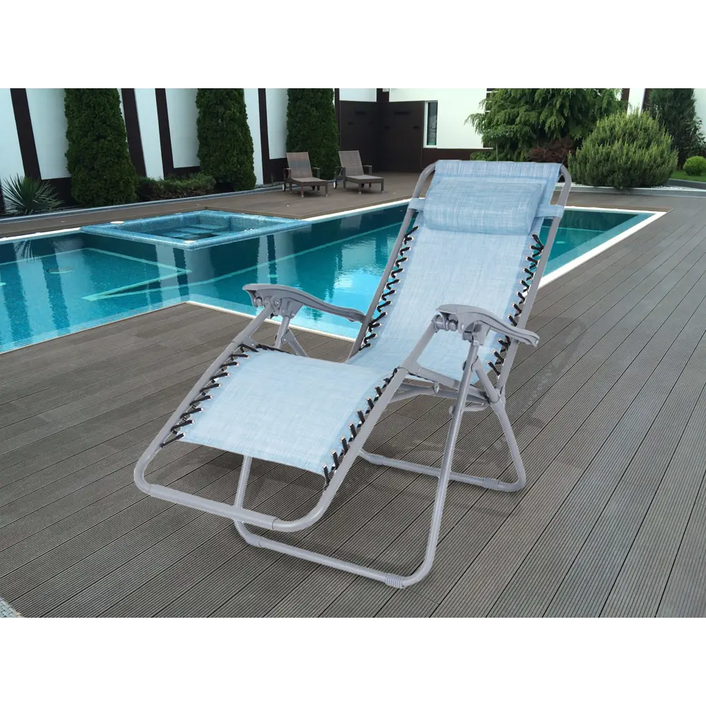 Шезлонг Бриз 165х110х65 см сталь/текстиль голубой GREENGARD STLM-2173855 - Вид №3