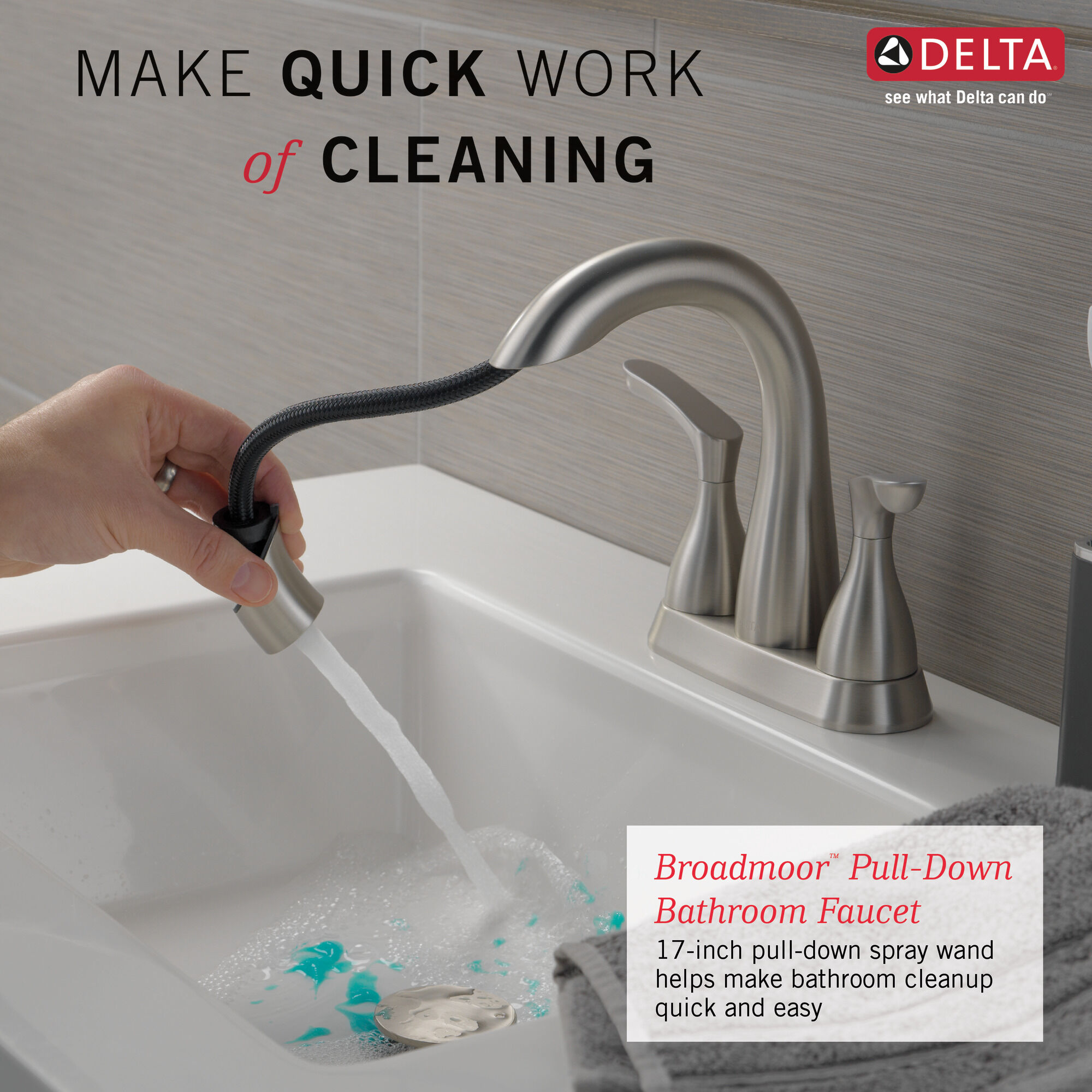 25765LF-SPPD Смеситель для ванной комнаты с двумя ручками Delta Faucet Broadmoor Пятно из нержавеющей стали  - Вид №3