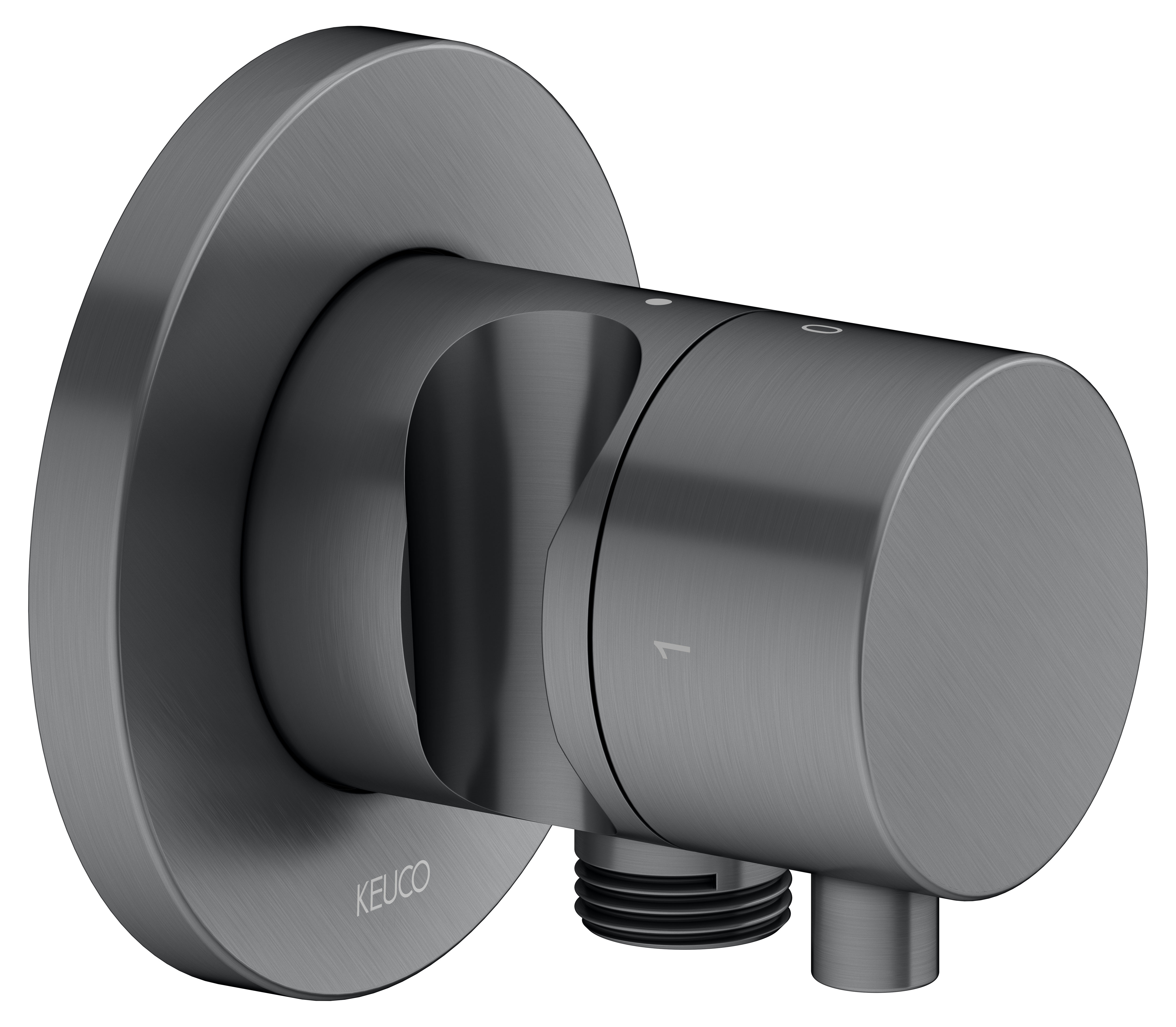 59557131201 Встраиваемый запорный вентиль с переключателем на 2 потребителя, выводом для шланга и держателем лейки DN 15 KEUCO IXMO