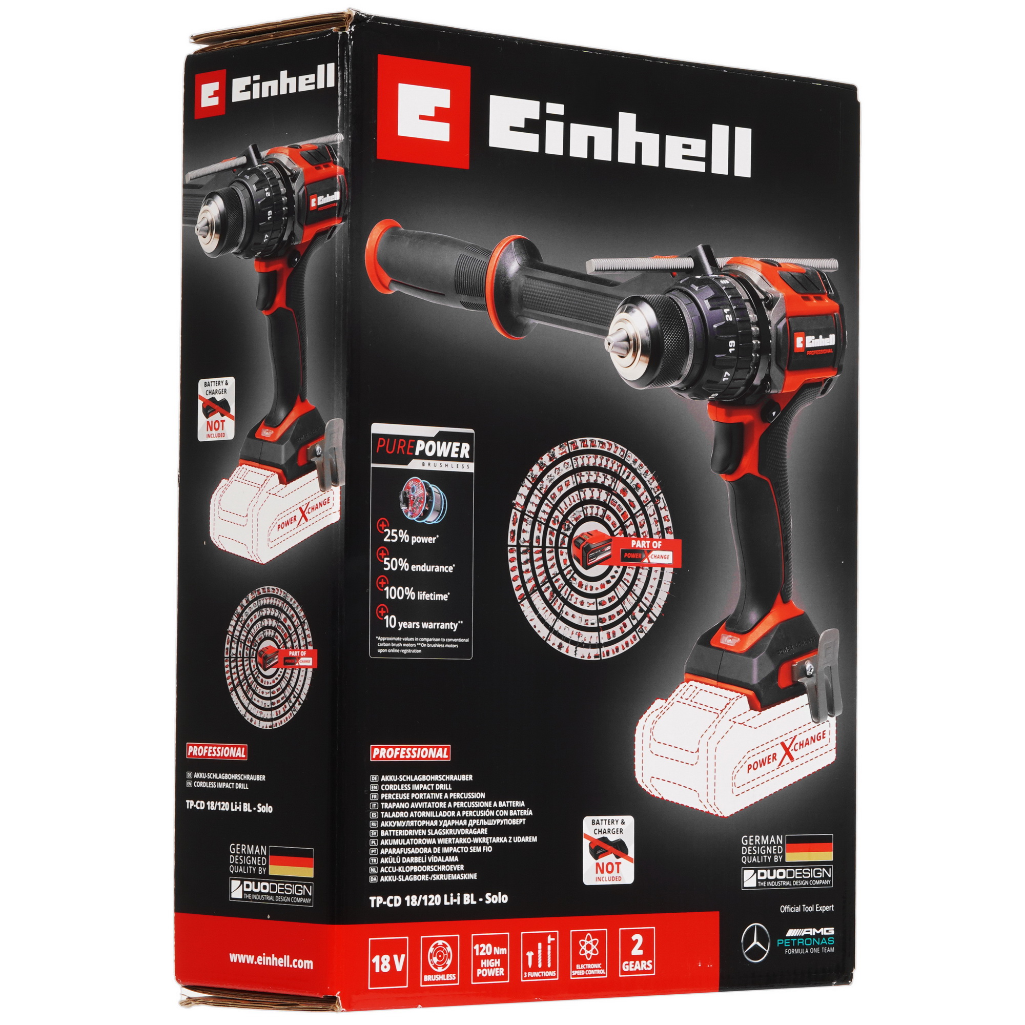 Дрель-шуруповерт Einhell PXC TP-CD 18/120 Li-i BL Power X Change 18V  , Без ЗУ, Без АКБ 9167317 STDN-0055868 - Вид №7
