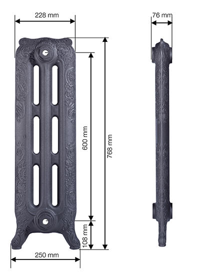 Чугунный радиатор GuRaTec Apollo 765 12 секций 7824 - Вид №1