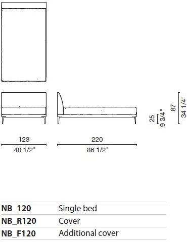 Cappellini Мягкая кровать со съемным чехлом из ткани или кожи sun-id-1436190 - Вид №2