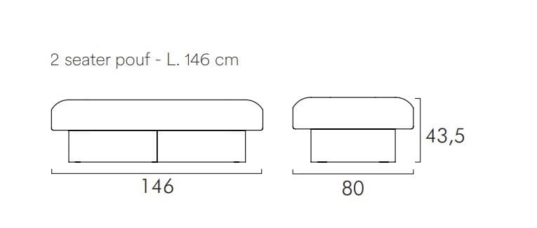 Прямоугольный пуф из ткани FREZZA Afina ARCH-00069820 - Вид №2