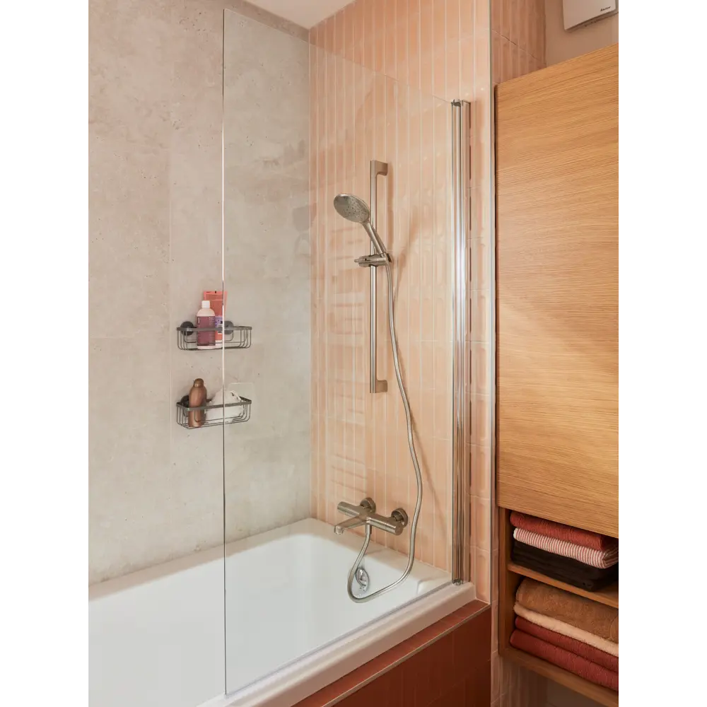 Ширма на ванну Sensea Essential поворотная 80x140 см прозрачное стекло профиль хром Без серии STLM-2068505 - Вид №7