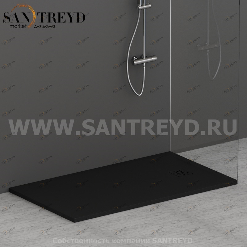 DP14080504 Душевой поддон 140х80 см цвет Черный бархат Globo DOCCIAPIETRA Италия Ceramica Globo