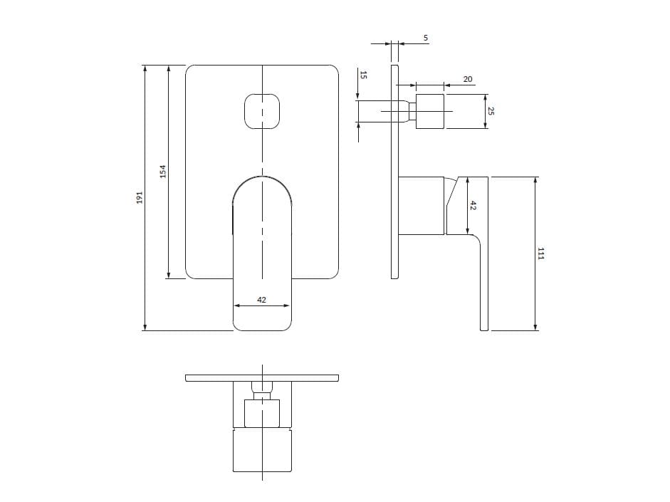 Встраиваемый смеситель для душа / ванны OMNIRES Baretti ARCH-00153146 - Вид №4
