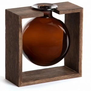 Ваза стеклянная круглая на подставке коричневая 20 см Ademia от La Forma LA FORMA ADEMIA 343234 Коричневый
